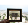 Jerusalem of Gold & Silver Tower of David Silver Plated Plaque Crystal Frame 8"
