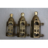 3 x Torah Scroll Case with Brass Chanuka Menorah Decorations Dragees Jais Paris