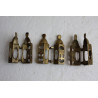 3 x Torah Scroll Case with Brass Chanuka Menorah Decorations Dragees Jais Paris