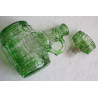 Bottle Pitcher Shaped Barrel Green Coloured on Clear Glass with Cork Collectible