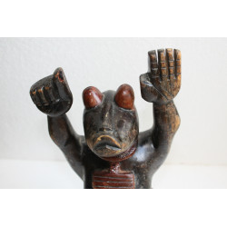 Antique Hand Carved Wooden Rat Figurine Statue Sculpture Old Rare Gorgeous 13"