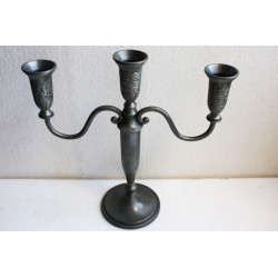 Vintage 3 Arm Metal Candlestick Candle Holder from Israel Jerusalem Holy Land 12