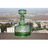 Bottle Pitcher Shaped Barrel Green Coloured on Clear Glass with Cork Collectible