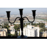 Vintage 3 Arm Metal Candlestick Candle Holder from Israel Jerusalem Holy Land 12