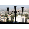 Vintage 3 Arm Metal Candlestick Candle Holder from Israel Jerusalem Holy Land 12