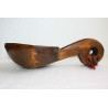 Vintage Hand Carved Rustic Russian Wooden Spoon Kovsh Bowl Cup Kvas Water Rare 1