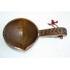 Vintage Hand Carved Rustic Russian Wooden Spoon Kovsh Bowl Cup Kvas Water Rare 1