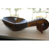 Vintage Hand Carved Rustic Russian Wooden Spoon Kovsh Bowl Cup Kvas Water Rare 1
