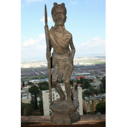 XXL 25" Antique Philippine Culture Igorot Tribe Wood Carved Warrior Head Hunter