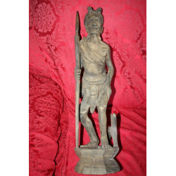 XXL 25" Antique Philippine Culture Igorot Tribe Wood Carved Warrior Head Hunter