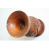 Pair of Vintage Hand Carved Wooden Vase Wood Art Home Bar Decoration