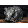 Wooden Grizzle Bear with Fish Hand Carved Solid Wood Schwarzwald Black Forest  S