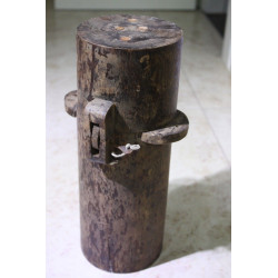 Old Antique Wooden Round Container Bottle Holder Storage Hand Carved 1800's Rare