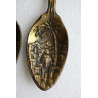 Pair of Antique Jerusalem Bronze Spoon Wall Hanging Large and Heavy Holy Land IL
