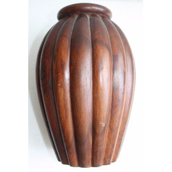 Awesome Antique Hand Carved Wood Vase Wooden Art Home Bar Decoration Collectible