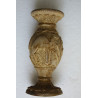 Pair of Vintage Hand Carved Wooden Vase Wood Art Home Bar Decoration
