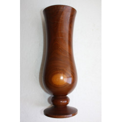 Old Vintage Hand Carved Lacquered Wooden Vase Goblet Rummer Home Decor Collector