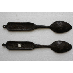 Pair of Antique Jerusalem Bronze Spoon Wall Hanging Large and Heavy Holy Land IL