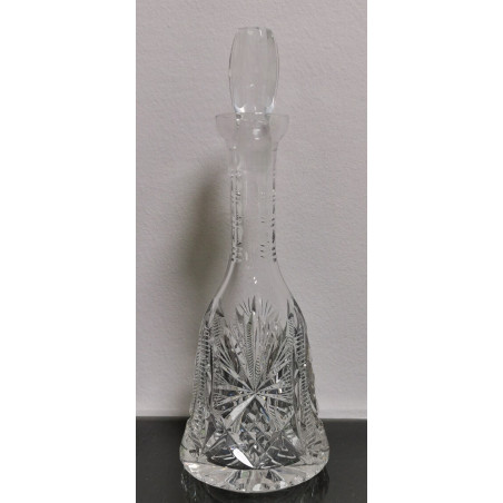 Beautiful Vintage Decanter Bohemian Czech Clear Cut Crystal Glass Carafe