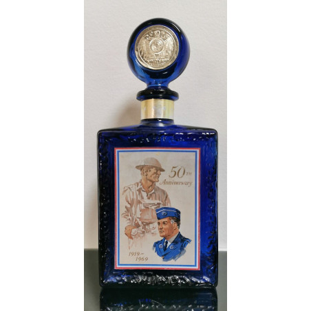 Vintage  1969 50th Anniversary American Legion by J.W. Dant  Cobalt Blue Glass